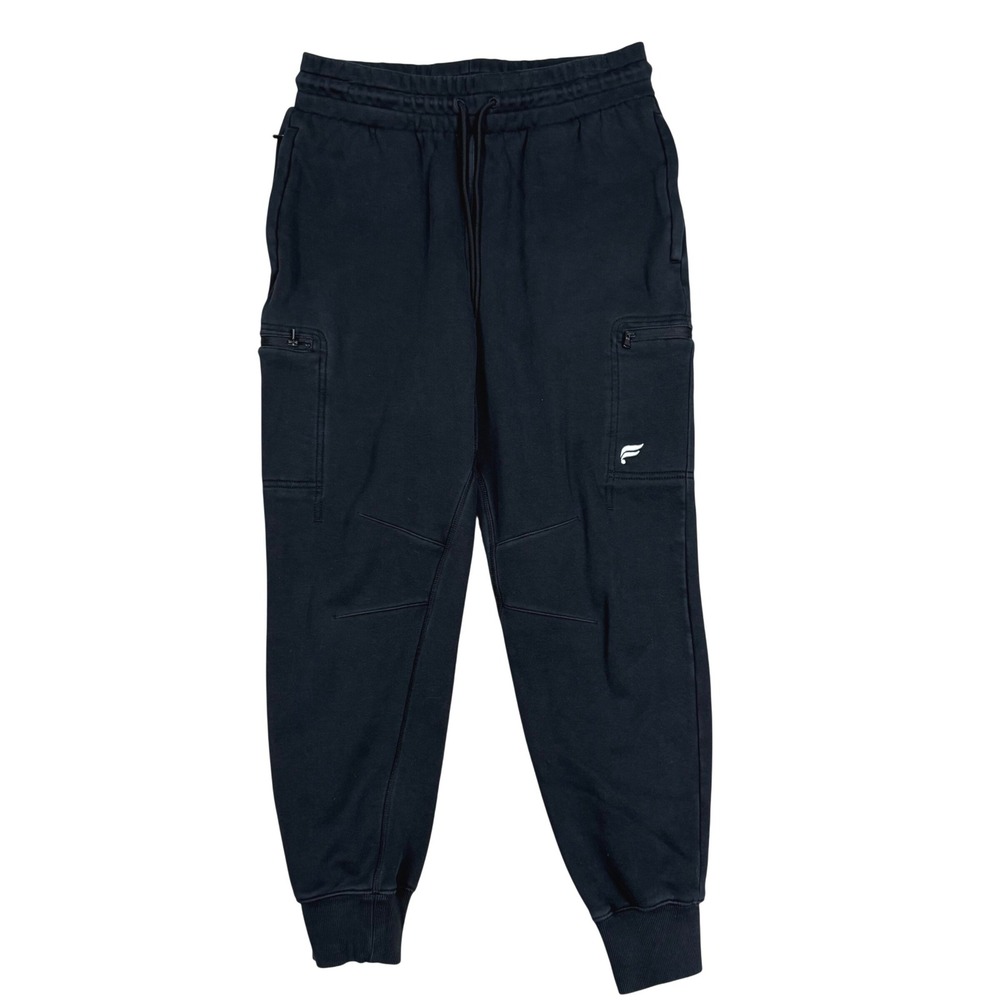 Fabletics Cargo Joggers L 30x27 Activewear Black Fleece Pockets Tech Streetwear